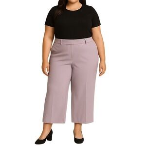 1.STATE Lilac Wide Leg Cropped Dress Pants Plus Size 22W